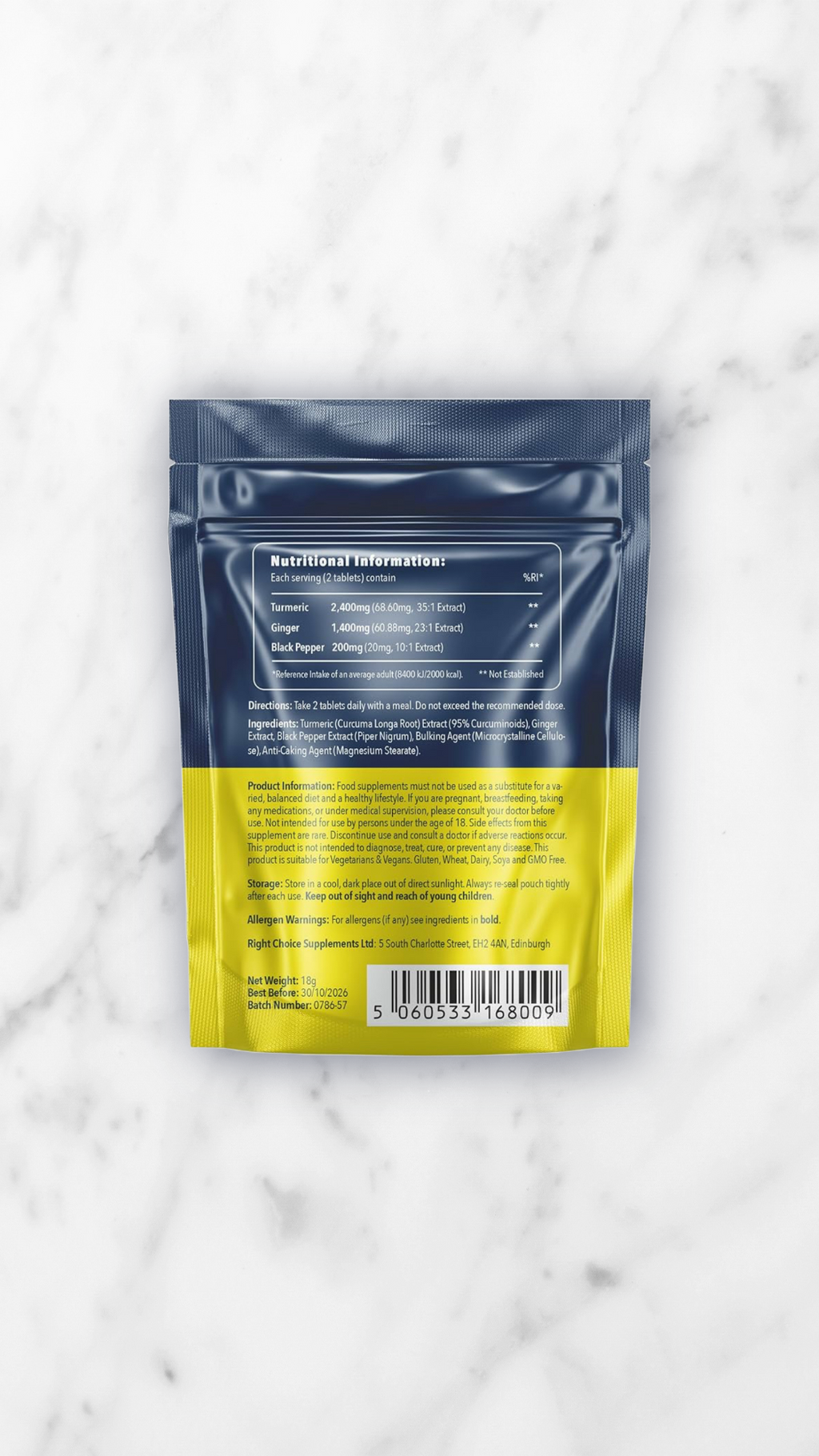 Tumeric, Ginger and Black Pepper tablets